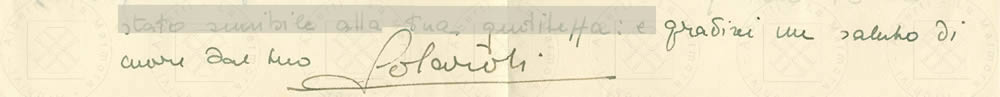 Da una lettera di Libero Solaroli ad Alberti, 12 settembre 1940, firma